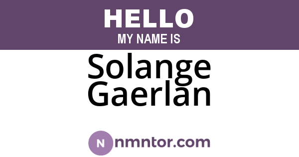 Solange Gaerlan
