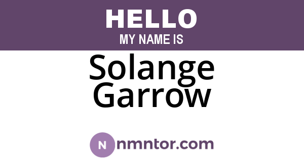 Solange Garrow