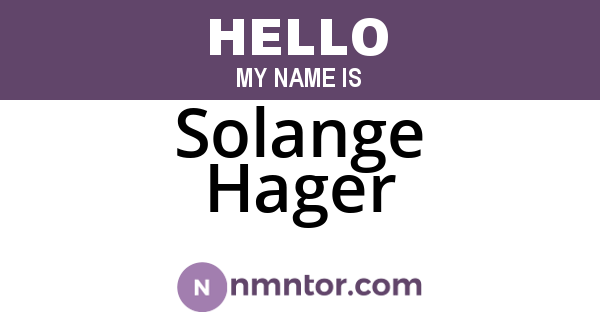 Solange Hager