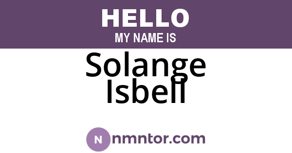 Solange Isbell