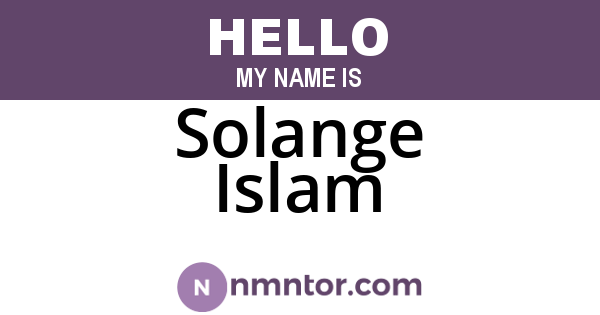 Solange Islam
