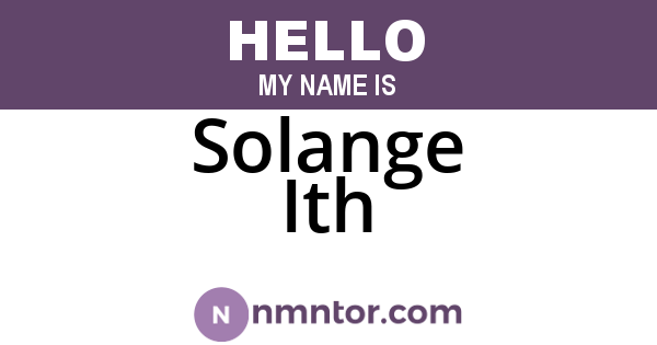 Solange Ith