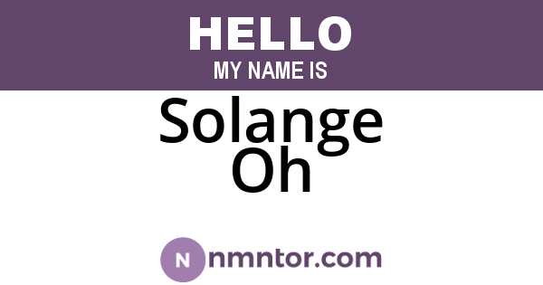 Solange Oh