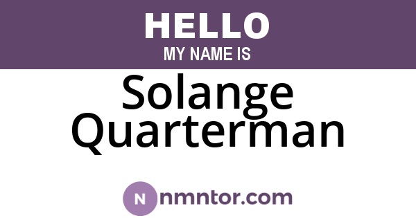 Solange Quarterman
