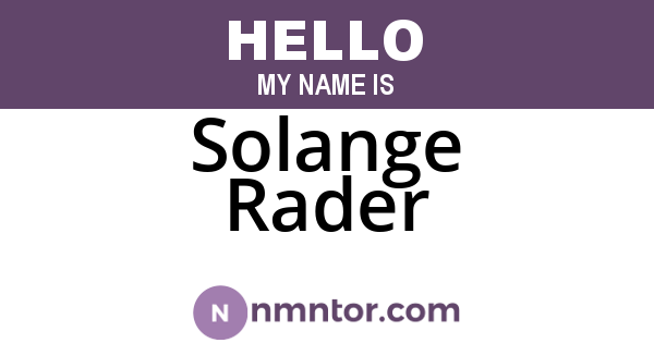 Solange Rader