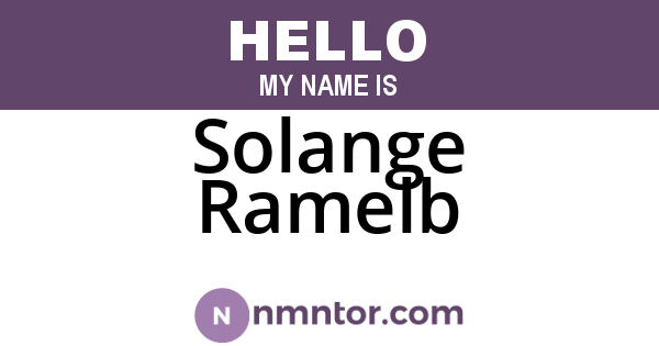 Solange Ramelb