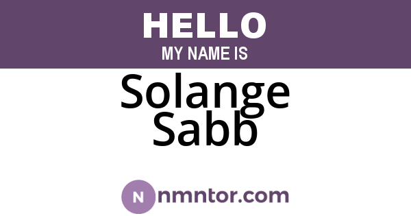 Solange Sabb