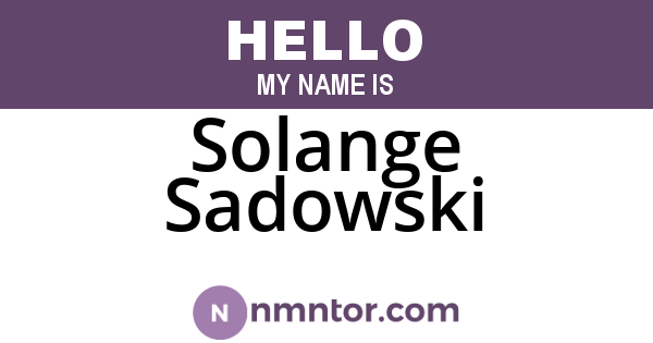 Solange Sadowski