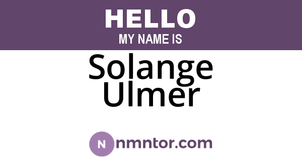 Solange Ulmer