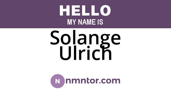Solange Ulrich