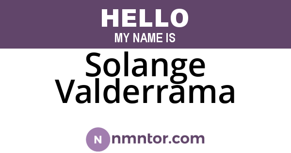 Solange Valderrama