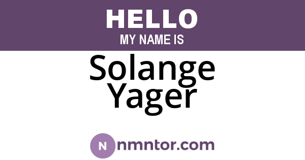Solange Yager
