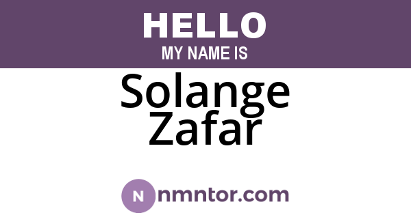 Solange Zafar