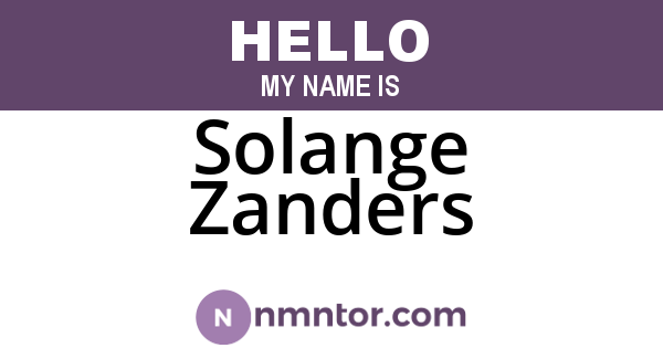 Solange Zanders