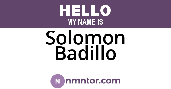 Solomon Badillo