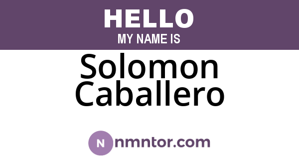 Solomon Caballero