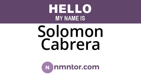 Solomon Cabrera