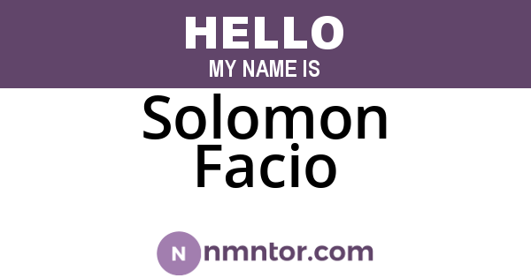 Solomon Facio