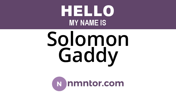 Solomon Gaddy