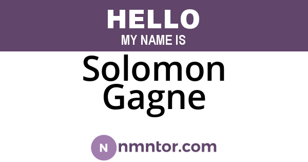 Solomon Gagne
