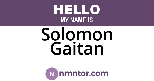 Solomon Gaitan