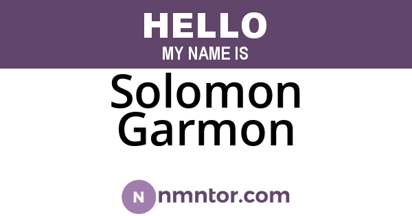 Solomon Garmon