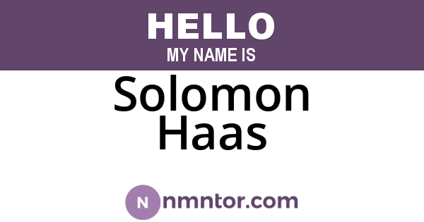 Solomon Haas