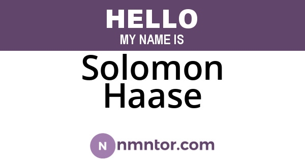 Solomon Haase