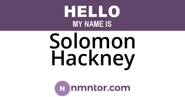 Solomon Hackney