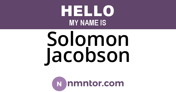 Solomon Jacobson