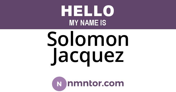 Solomon Jacquez