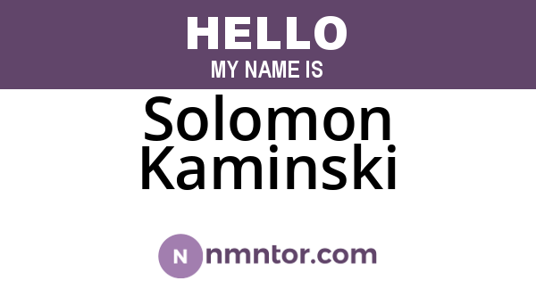 Solomon Kaminski