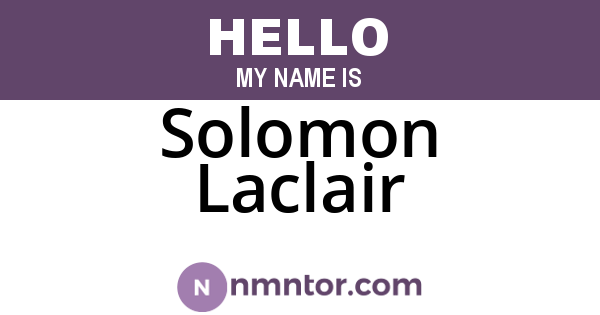Solomon Laclair