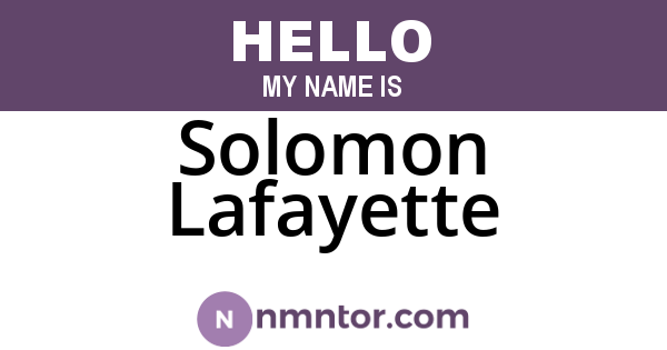 Solomon Lafayette