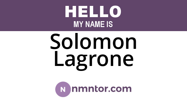 Solomon Lagrone