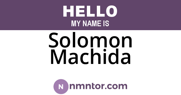 Solomon Machida