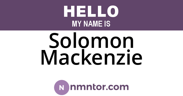 Solomon Mackenzie