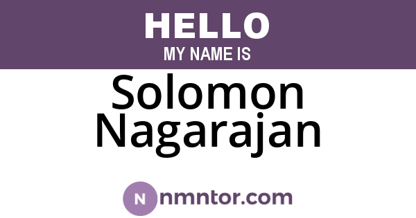 Solomon Nagarajan