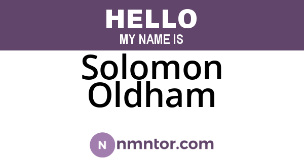 Solomon Oldham