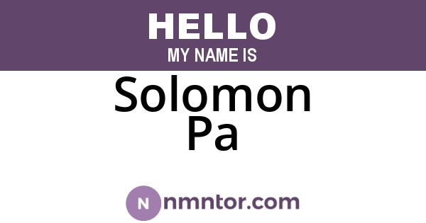 Solomon Pa