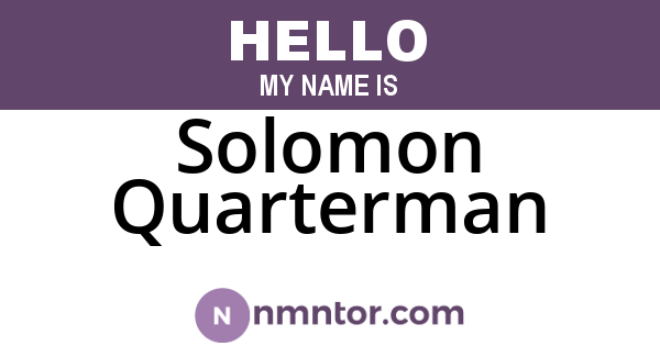 Solomon Quarterman