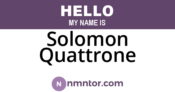 Solomon Quattrone