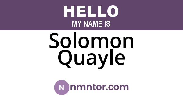 Solomon Quayle