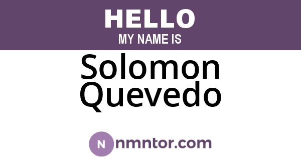 Solomon Quevedo