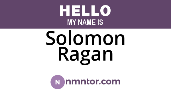 Solomon Ragan