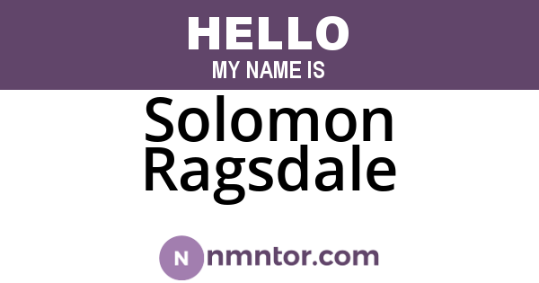 Solomon Ragsdale