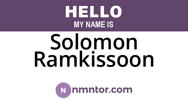 Solomon Ramkissoon