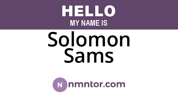 Solomon Sams