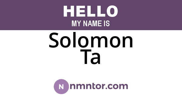 Solomon Ta