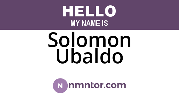 Solomon Ubaldo